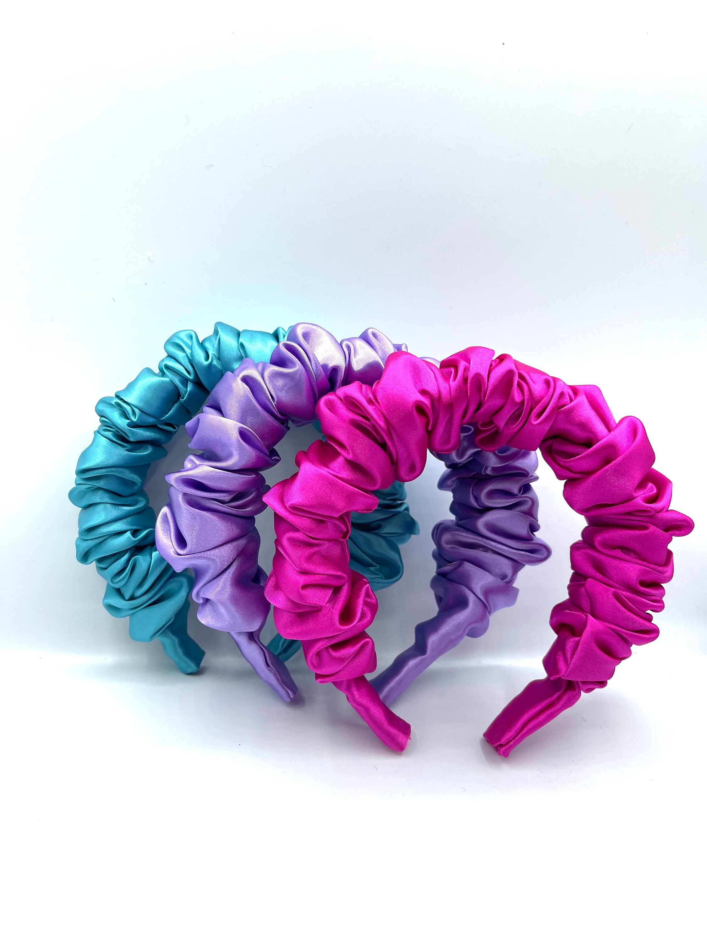 Neon Silk Satin Headband: Chic Fashion Hairband - Etsy display picture 1