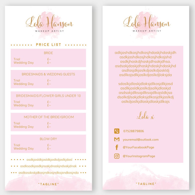 Custom Price List Design Custom Price List Price List Etsy