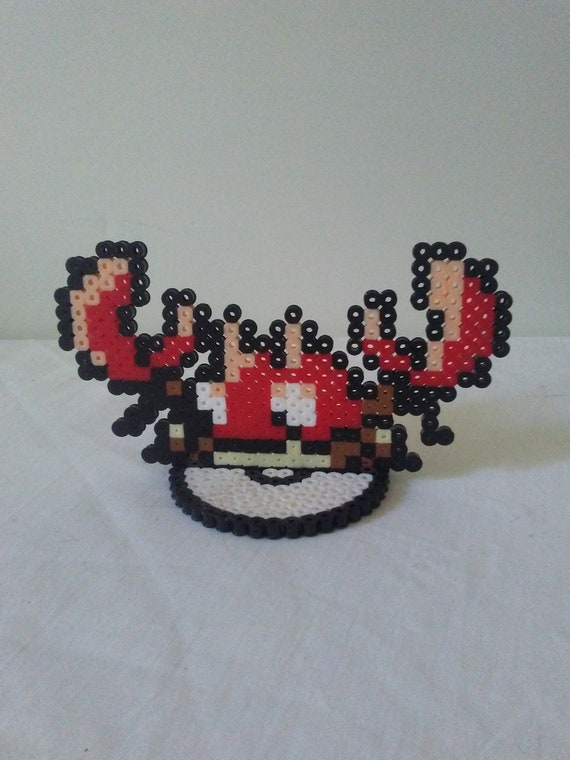 Krabby Crab Fish Pokemon Perler Bead Stand Magnet Keychain Pin Pixal Art
