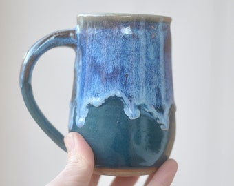 SMALL Blue Mug - Pottery Mug - Ceramic Mug - Handmade Mug - Small Mug