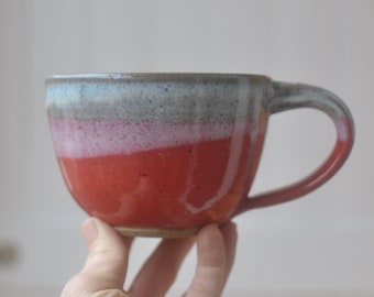 Red Latte Bowl - Soup Bowl With Handle - Handmade Pottery - Pottery Mugs - Ceramics - Handmade Ceramics