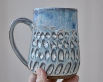 Textured Light Blue Mug - Handmade Pottery - Pottery Mugs - Ceramics - Handmade Ceramics