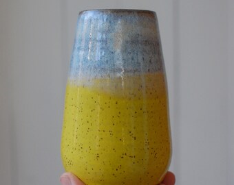 Yellow Speckled Bud Vase - Small Pottery Vase - Handmade Vase - Ceramic Vase