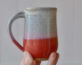 SMALL Red And Pink Speckled Mug - Pottery Mug - Ceramic Mug - Handmade Mug - Wheel-Thrown Mug