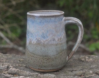 Subtle Blue And Green Mug - Mug - Wheel-Thrown Mug - Handmade Mug - Coffee Mug
