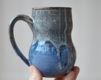 Blue Mug - Pottery Mug - Mug - Wheel-Thrown Mug - Handmade Mug - Coffee Mug