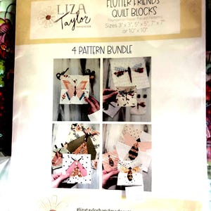 Liza Taylor Flutter Friends Quilt Blocks. Foundation Paper Pieced Patterns