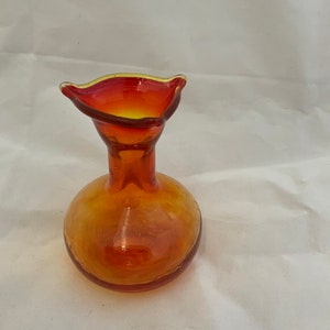 Amberina Glass  Bubble Art Vase