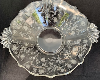 Fostoria Chintz tazón grabado para servir