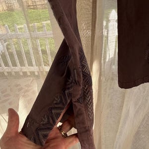 NWOT. Johnny Was Embroidered Staight Leg Brown Pants Sz Small image 8