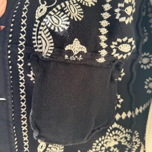 Vintage Johnny war schwarz bestickte Liebe, Freude leichte 3/4 Ärmeljacke Sm Bild 16