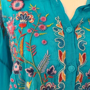 Johnny Was Embroidered Long Sleeve Blouse Size S-M image 3