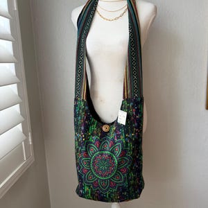 43- NWT Hand Made Mandala Design Boho Cross Body Patchwork Cotton Bag Purse Kantha
