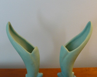 Pair of Van Briggle Bird Of Paradise Vase's. B