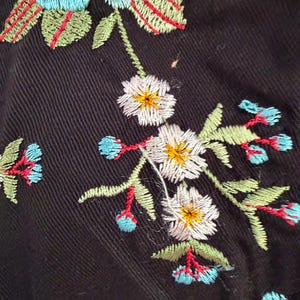GORGEOUS Johnny Was Floral Embroidered Button Jacket Black SZ S Long Sleeve image 12