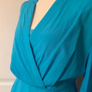 NWT Jade de Johnny Was Vestido largo bordado azul/turquesa Manga larga S imagen 2