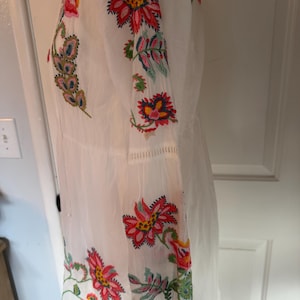 NWT Johnny Was - White Cotton Dress Floral Embroidered Size S With Slip image 10