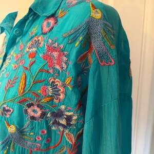 Johnny Was Embroidered Long Sleeve Blouse Size S-M image 9