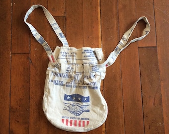 Vintage United States of America Fabric Advertising Bag