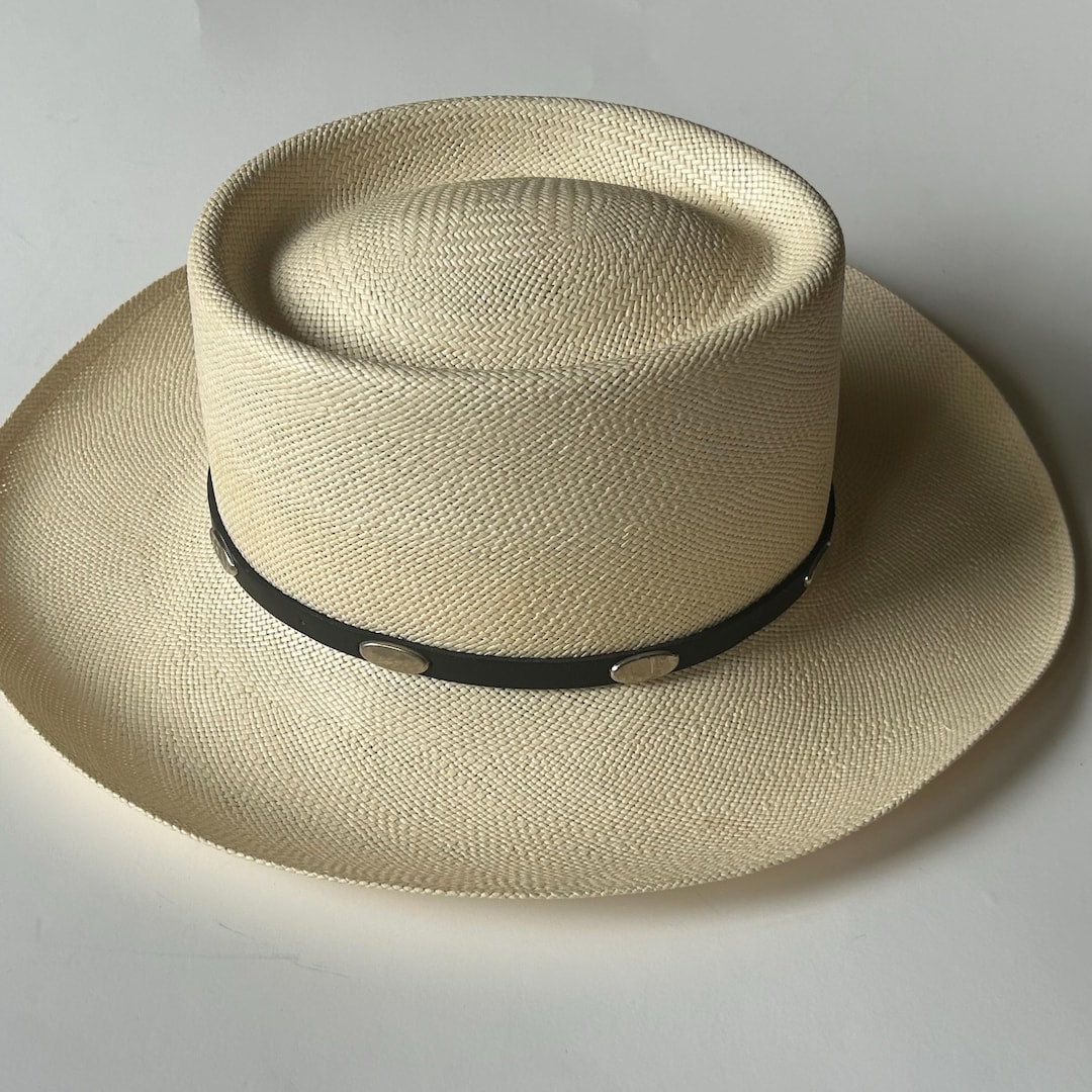 Vintage Stetson Straw Cowboy Hat With Black Band, 7X - Etsy