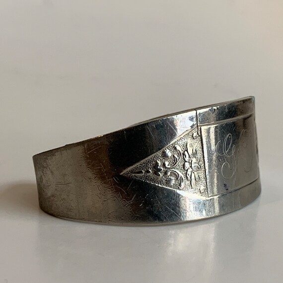 Vintage Silver Metal Cuff Bracelet, GO - image 3