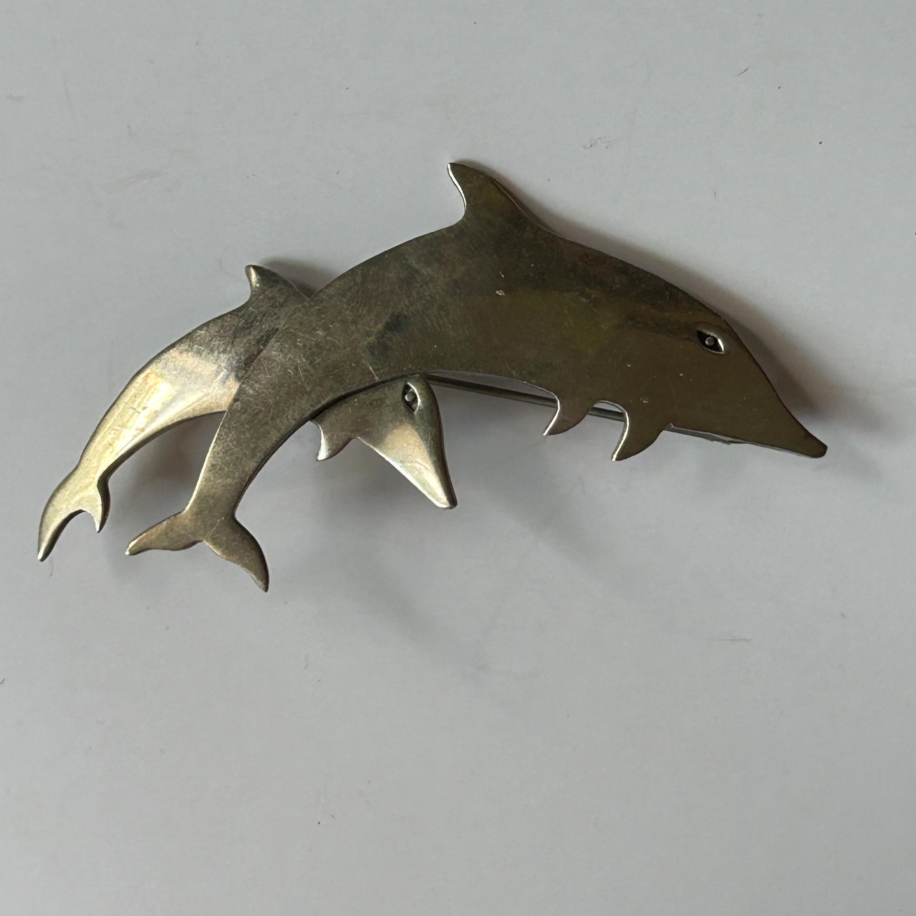 Dolphin Brooch Sterling Silver - Etsy