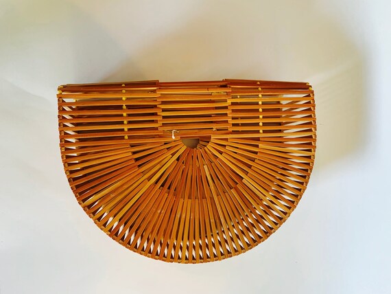 Vintage Bamboo Slat Half Circle Iconic Mid Centur… - image 10