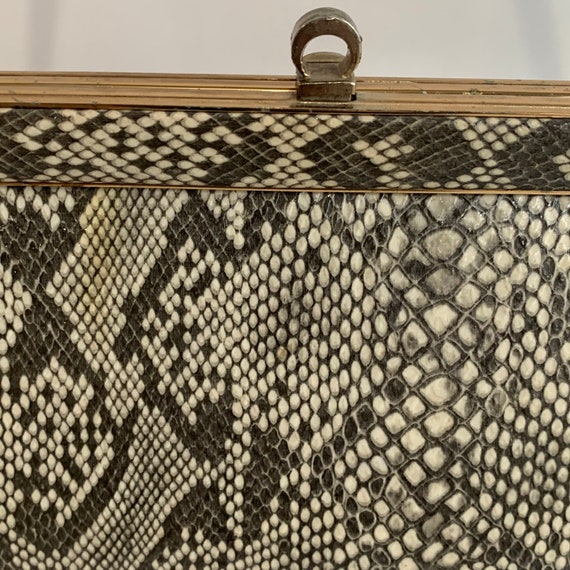 Vintage Hand Bag, Faux Snake Skin - image 6