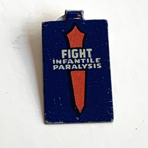 Vintage Fight Infantile Paralysis Metal Pin - image 1
