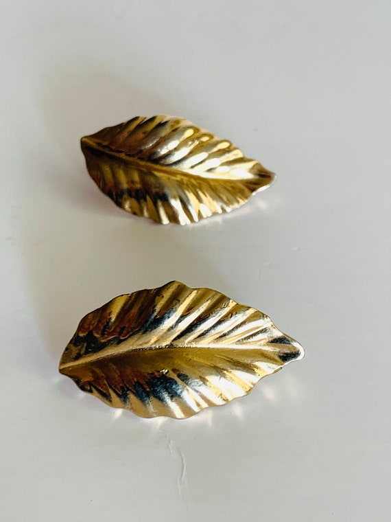 Vintage Louis Feraud Paris Leaf Earrings