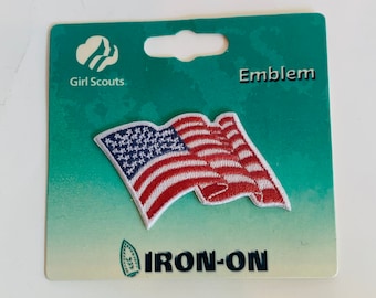 Girl Scouts Emblem Patch, American Flag, New in Package