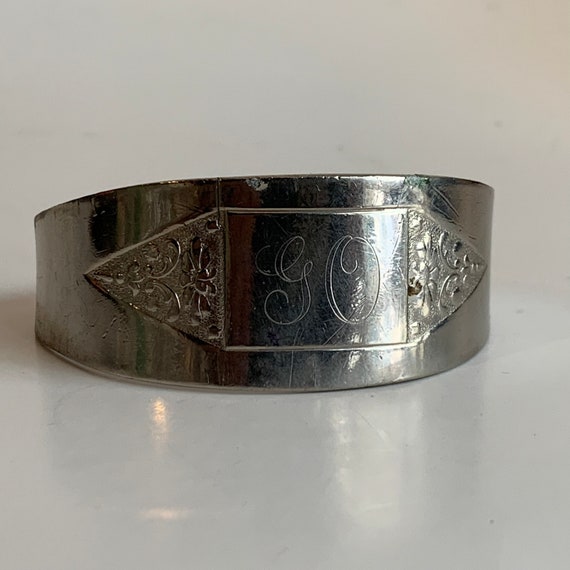 Vintage Silver Metal Cuff Bracelet, GO - image 1