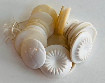 Vintage Button Collection in Shades of White