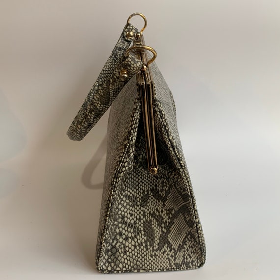 Vintage Hand Bag, Faux Snake Skin - image 5