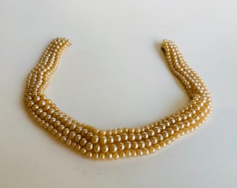 Vintage Faux Pearl Beaded Collar