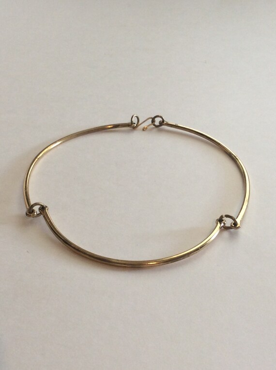 Vintage Gold Metal Necklace, Mid Century - image 1