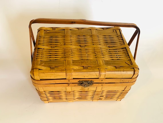 Vintage Bamboo Box Purse, Japan - image 1