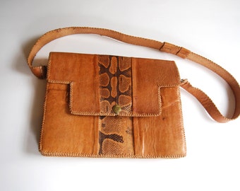 Vintage Leather and Snake Skin Purse