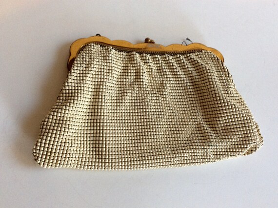 Vintage Beaded Handbag, USA, Whiting and Davis Ba… - image 1