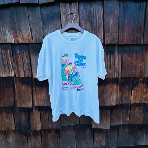 Vintage Tour De Cure 1996 Cycling T-Shirt, American Diabetes Association