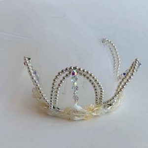 Vintage Veil, Princess Crown, White