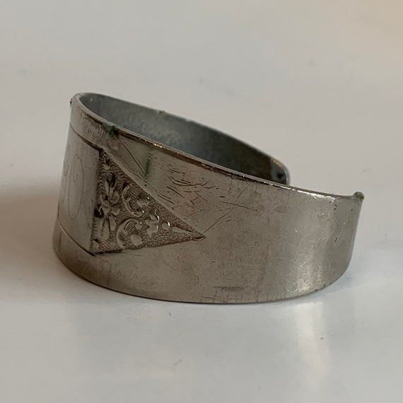 Vintage Silver Metal Cuff Bracelet, GO - image 8