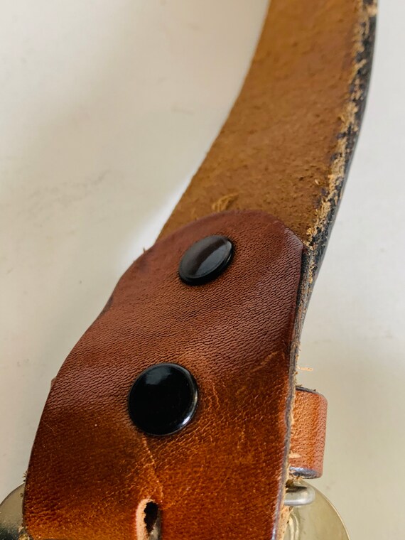 Vintage Leather Western Belt with Buckle - image 7