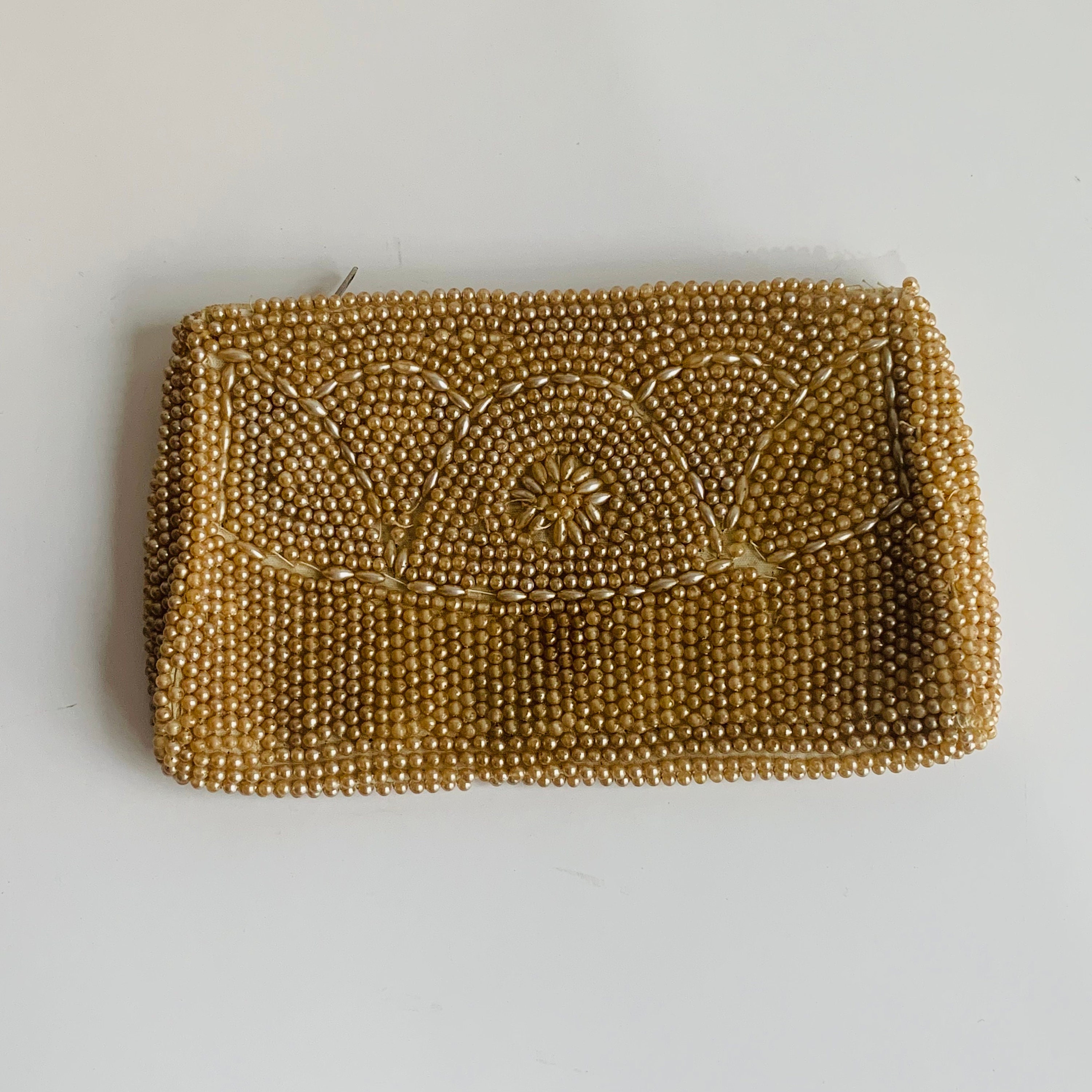 Vintage cuentas falsa perla embrague