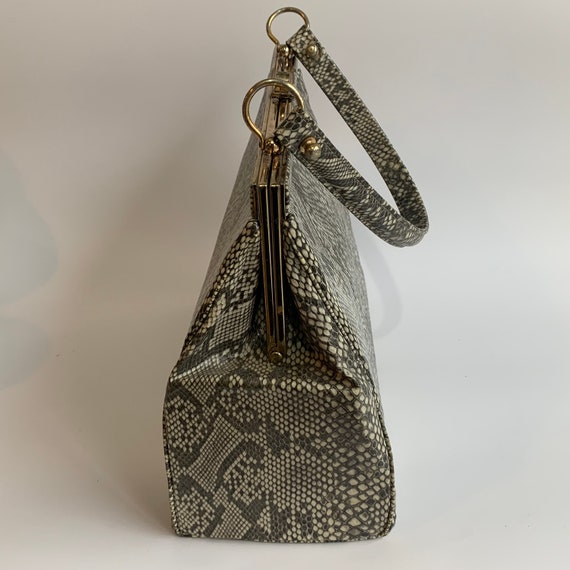 Vintage Hand Bag, Faux Snake Skin - image 2