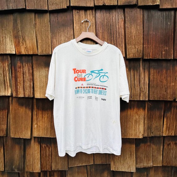 Vintage Tour De Cure T-Shirt, Cycling Event Race, Diabetes