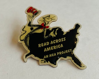 Vintage Read Across America Cat in the Hat Pin