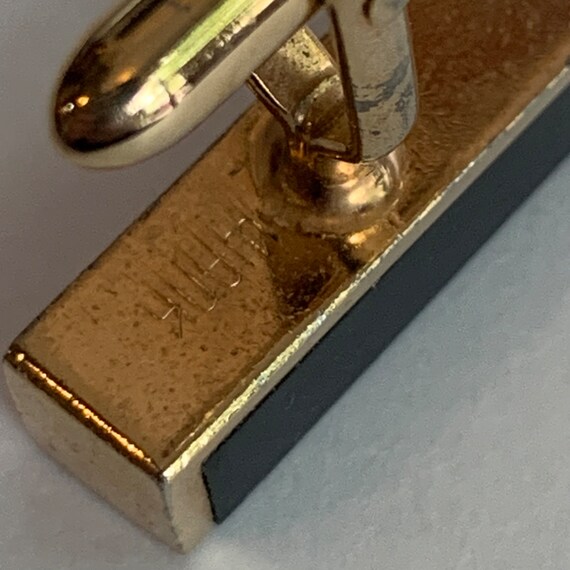 Vintage Gold SWANK Black Rectangular Geometrical … - image 3