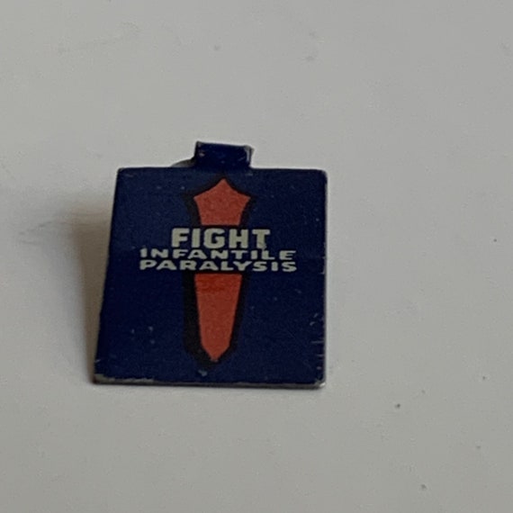 Vintage Fight Infantile Paralysis Metal Pin - image 2