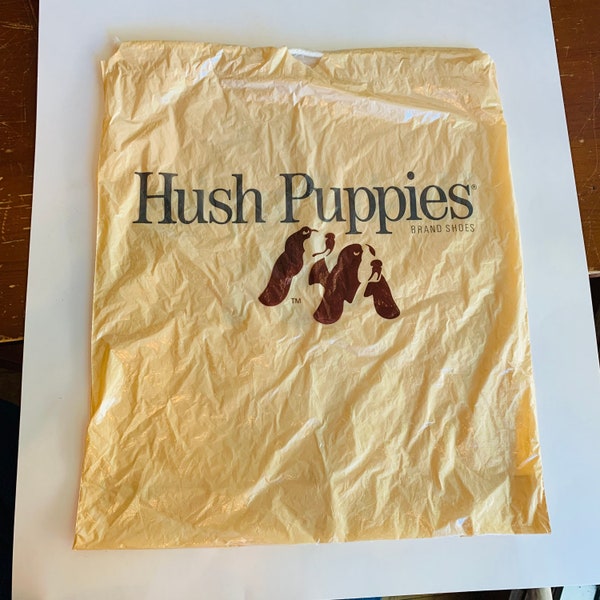 Vintage Hush Puppies Plastic Drawstring Shopping Bag, Ephemera